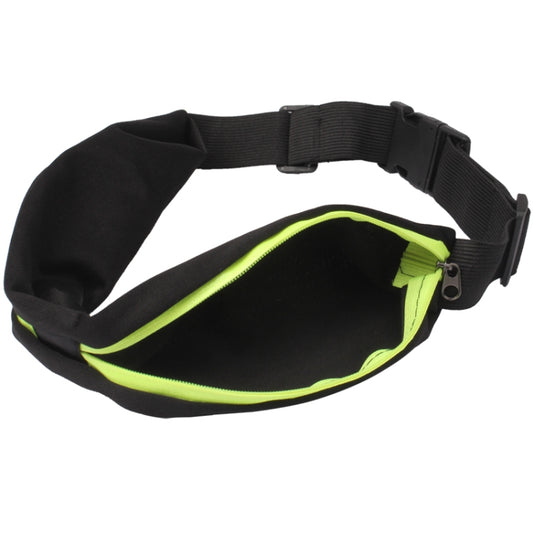Sports Waterproof Elastic Waist Bag Two Pockets Fanny Pack Zip Pouch, Green