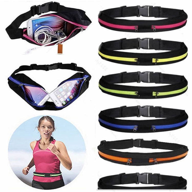 Sports Waterproof Elastic Waist Bag Two Pockets Fanny Pack Zip Pouch, Green