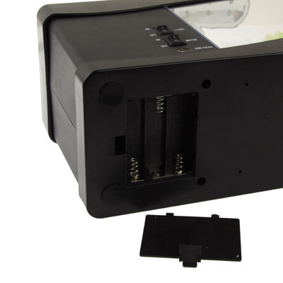 حوض أسماك صغير مزود بمنفذ USB لسطح المكتب مع مياه جارية و6 مصابيح LED وشاشة LCD مع التقويم والوقت والمنبه (يتسع لـ 1.5 لتر من الماء)