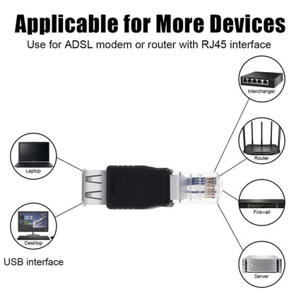 RJ45 Male to USB AF Adapter
