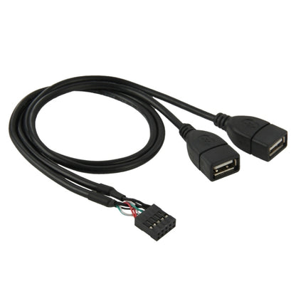 10 Pin Motherboard Female Header to 2 USB 2.0 Female Adapter Cable, Length: 50cm, 10 Pin Motherboard to 2 USB AF