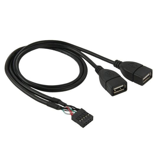 10 Pin Motherboard Female Header to 2 USB 2.0 Female Adapter Cable, Length: 50cm, 10 Pin Motherboard to 2 USB AF