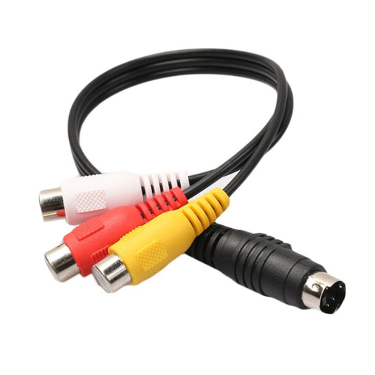 محول كابل AV أنثى من S-Video إلى RCA رباعي السنون، الطول: 20 سم، S-Video إلى AV 3RCA أنثى