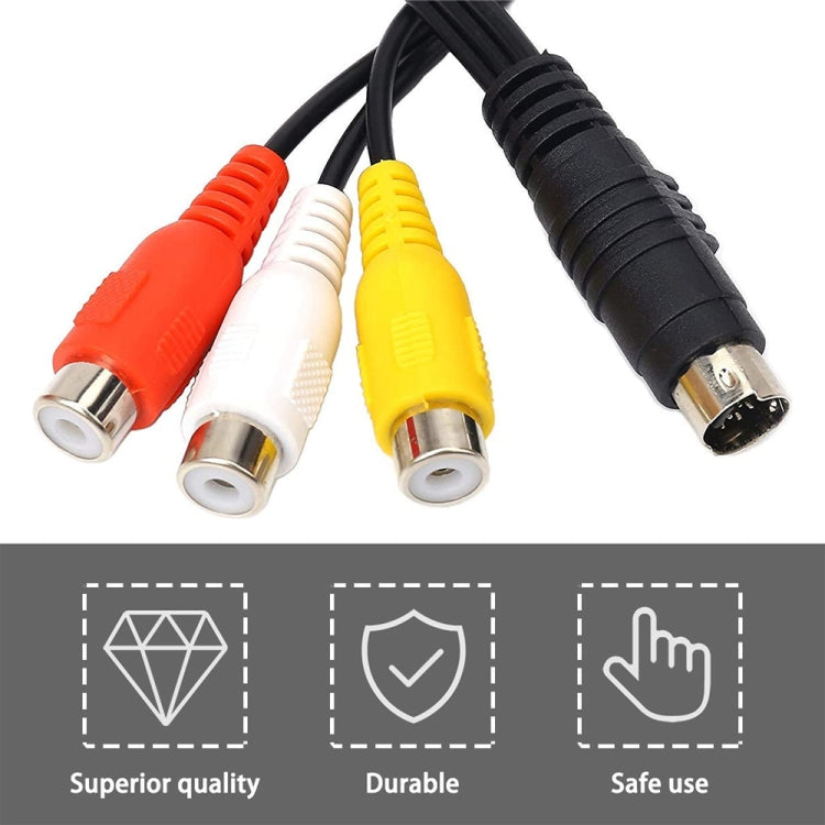 محول كابل AV أنثى من S-Video إلى RCA رباعي السنون، الطول: 20 سم، S-Video إلى AV 3RCA أنثى