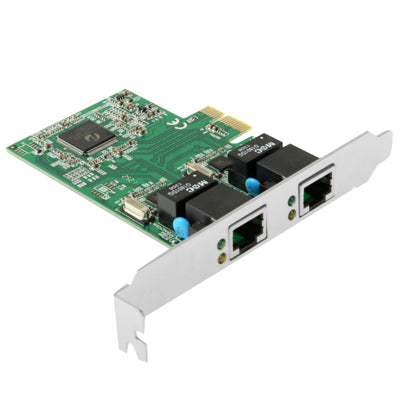 محول بطاقة وحدة تحكم PCI-Express Dual Gigabit Ethernet بمنفذين RJ45 10/100/1000 BASE-T (IO-PCE8111-2GLAN)، منفذين RJ45