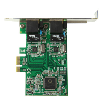محول بطاقة وحدة تحكم PCI-Express Dual Gigabit Ethernet بمنفذين RJ45 10/100/1000 BASE-T (IO-PCE8111-2GLAN)، منفذين RJ45