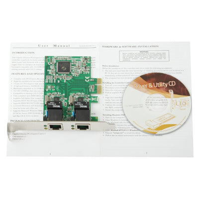 محول بطاقة وحدة تحكم PCI-Express Dual Gigabit Ethernet بمنفذين RJ45 10/100/1000 BASE-T (IO-PCE8111-2GLAN)، منفذين RJ45