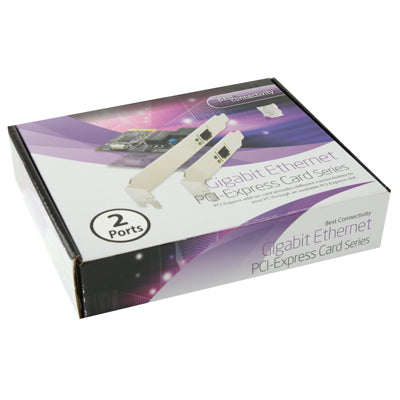 محول بطاقة وحدة تحكم PCI-Express Dual Gigabit Ethernet بمنفذين RJ45 10/100/1000 BASE-T (IO-PCE8111-2GLAN)، منفذين RJ45