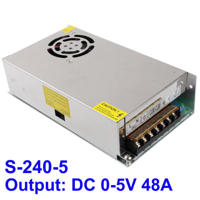 مصدر طاقة S-240-5 DC 0-5V 48A منظم للتبديل، مع مروحة تبريد