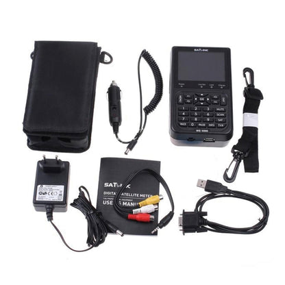 جهاز قياس الأقمار الصناعية المحمول SATLINK WS6906 بشاشة LCD ملونة مقاس 3.5 بوصة، WS6906