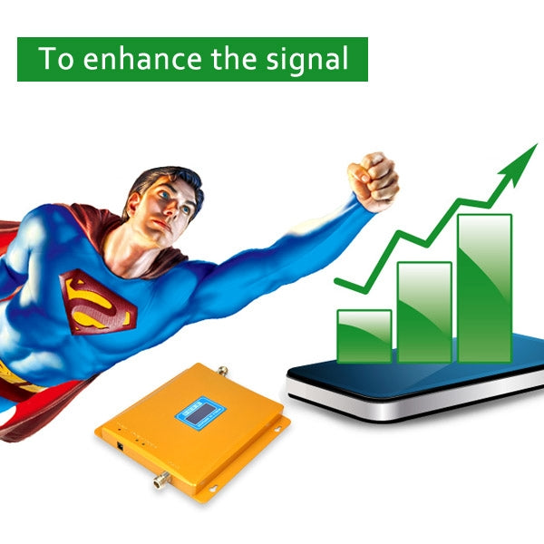 معزز إشارة LED محمول WCDMA 2100MHz و GSM 900MHz / مكرر إشارة مع هوائي شفط ، WCDMA و GSM