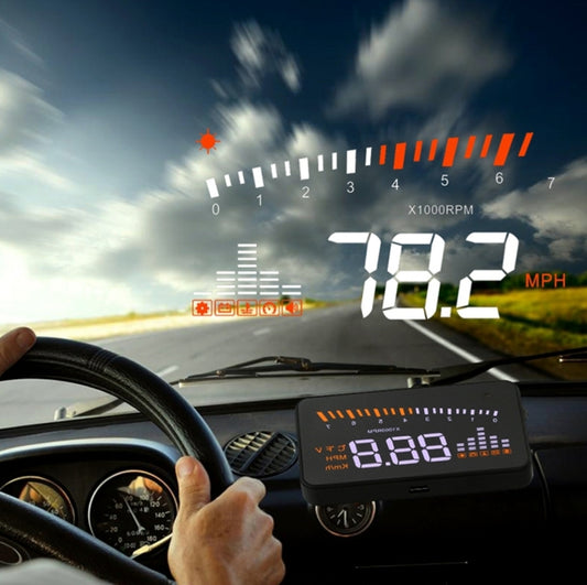 X5 HUD 3 inch Universal Multi Car Head Up Display with OBDII EOBD System, Light Sensors, Rotation Speed, Rotation Speed Unit, Unit Mark, Voltage, Water Temperature, Alarm mark, X5 HUD 3 inch