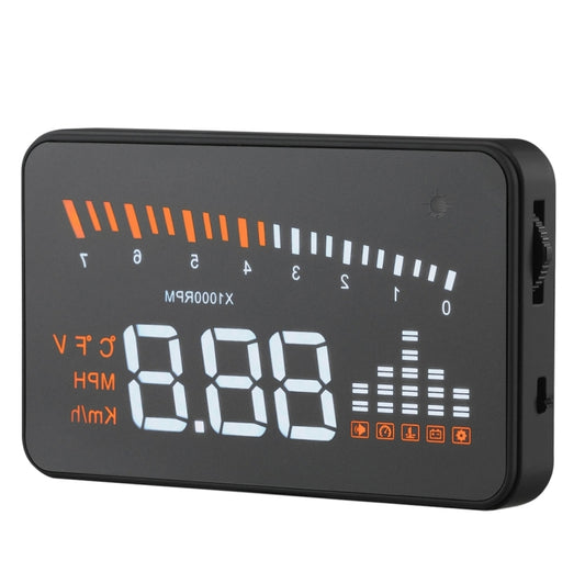 X5 HUD 3 inch Universal Multi Car Head Up Display with OBDII EOBD System, Light Sensors, Rotation Speed, Rotation Speed Unit, Unit Mark, Voltage, Water Temperature, Alarm mark, X5 HUD 3 inch