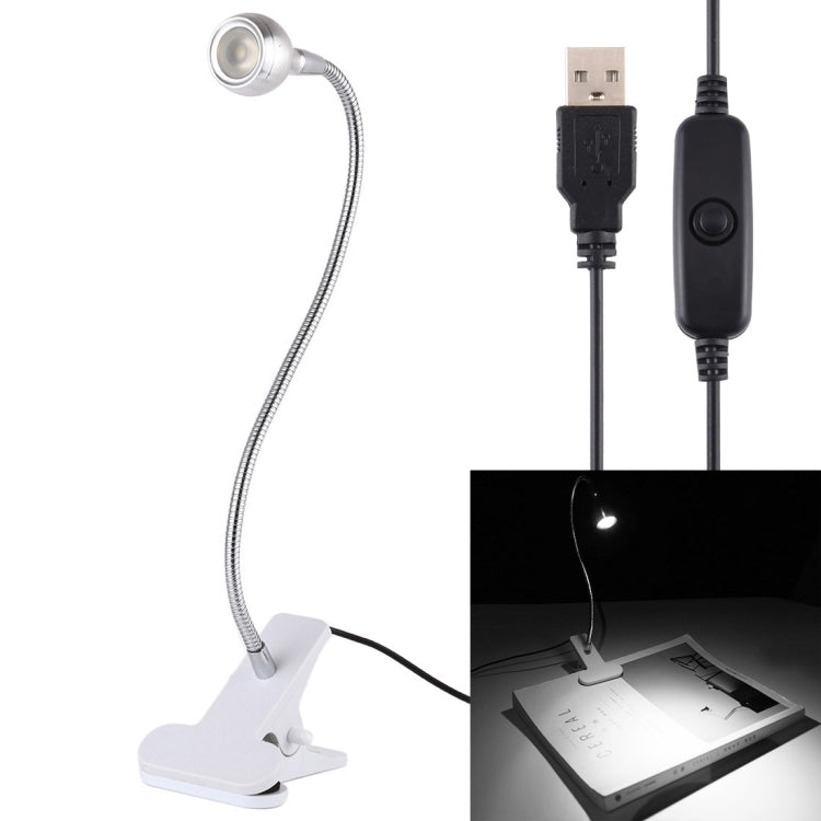3W 360 Degree Rotation USB Metal Flexible Neck LED Light with Switch & Clip (Warm White Light Silver), S-UL-3119, S-UL-3119A, S-UL-3119B, S-UL-3119S