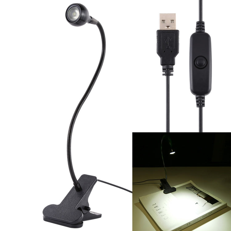 3W 360 Degree Rotation USB Metal Flexible Neck LED Light with Switch & Clip (Warm White Light Silver), S-UL-3119, S-UL-3119A, S-UL-3119B, S-UL-3119S
