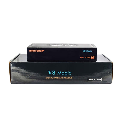 جهاز قياس إشارة الأقمار الصناعية الرقمي iBRAVEBOX V8 MAGIC، يدعم H.265+DVB-S/S2 وIPTV، قابس أمريكي، قابس أمريكي
