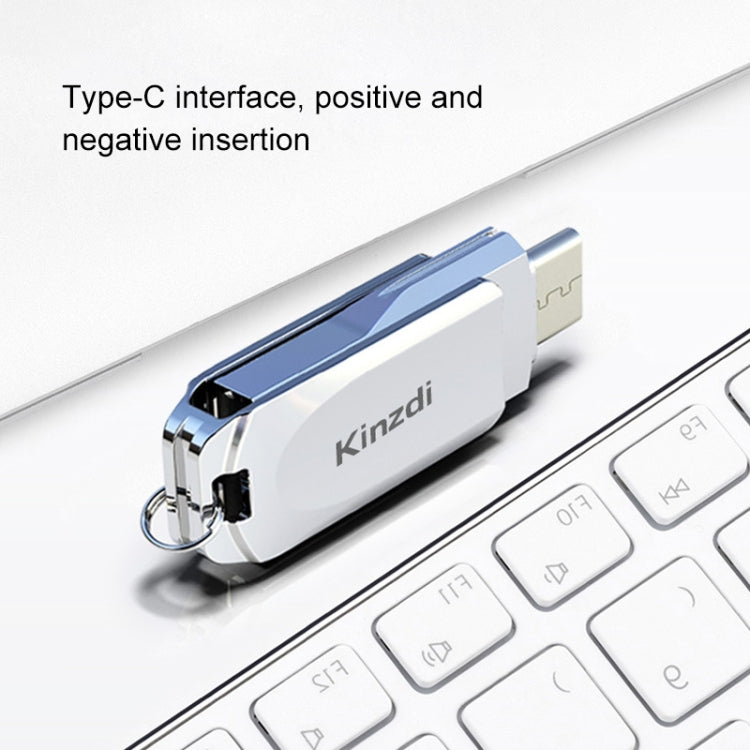 Kinzdi 32GB USB + Type-C Interface Metal Twister Flash Disk V8, 32GB Rose Gold, 32GB Silver