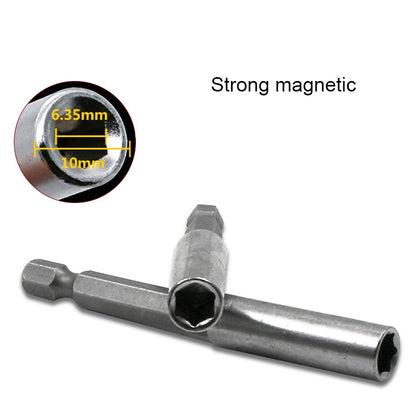 5 PCS 1/4 Electric Batch Head High Magnetism Connecting Rod Pistol Drill Extension Rod Sleeve Fast Turning Joint, Length: 150mm, 150mm Joint