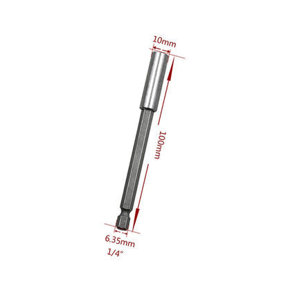 5 PCS 1/4 Electric Batch Head High Magnetism Connecting Rod Pistol Drill Extension Rod Sleeve Fast Turning Joint, Length: 100mm, 100mm Joint