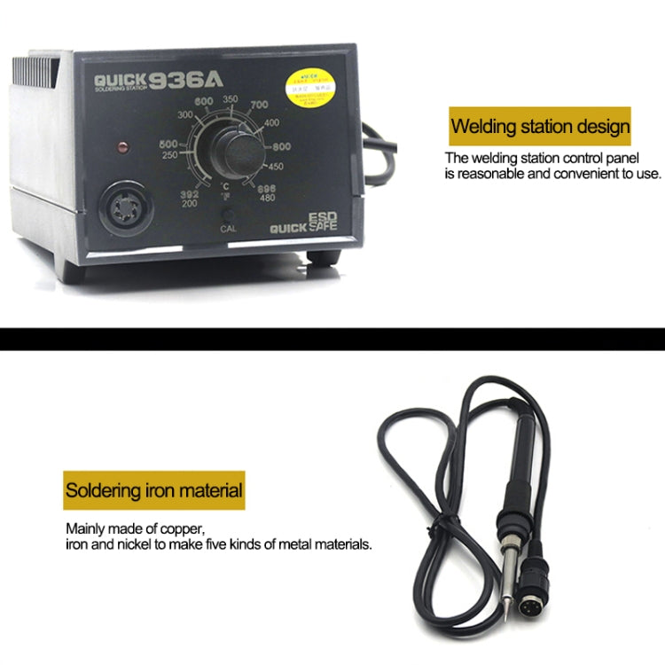 4 in 1 QUICK 936A 220V 60W Soldering Station Constant Temperature Soldering Iron Soldering Tool, AU Plug, QUICK 936A 60W