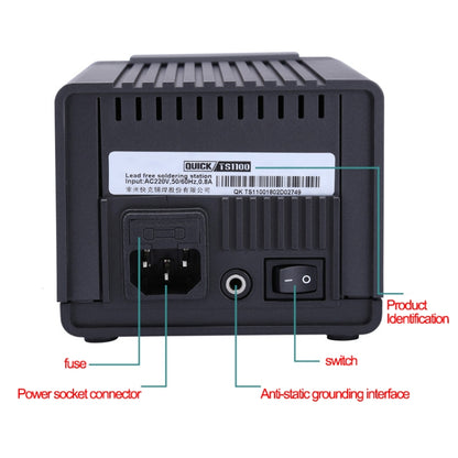 محطة لحام ذكية خالية من الرصاص QUICK TS1100، 220 فولت، 90 واط، قابس AU، QUICK TS1100، 90 واط