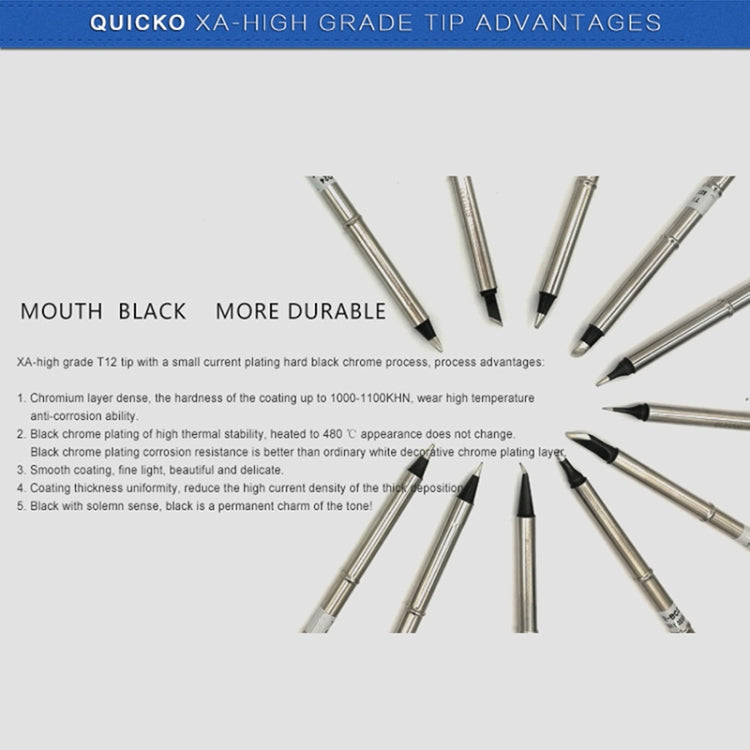 QUICKO T12-D24 Black Welding Lead-free Soldering Iron Tip, T12-D24