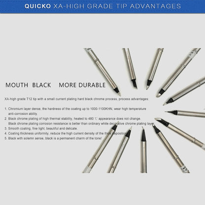 QUICKO T12-J02 Black Welding Lead-free Soldering Iron Tip, T12-J02