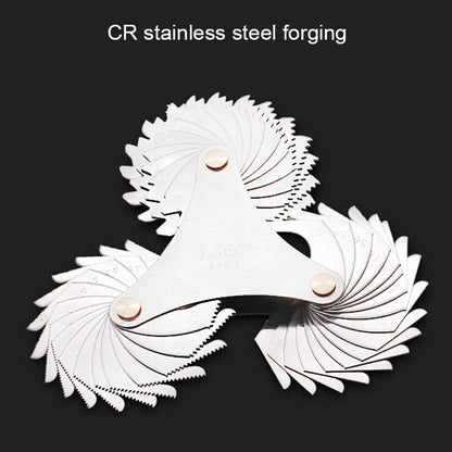 52 PCS Metric 60 Degrees +British 55 Degrees CR Stainless Steel Thread Gauge, 52 PCS Thread Gauge