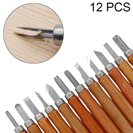 12 in 1  Wood Carving Chisels Knife Basic Woodcut Working Handmade Rubber Stamps Hand Tools, Chisels Knife