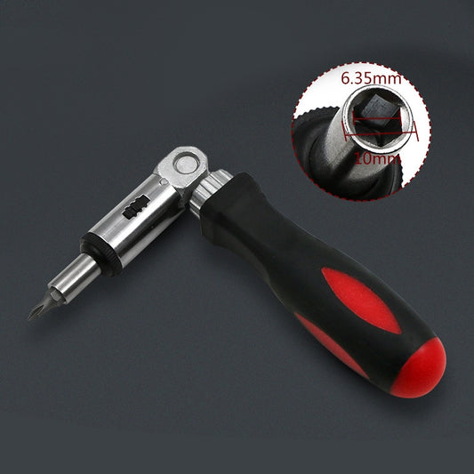 180 Degree Rotation 1/4 inch Hex Connector Multi-function Ratchet Screwdriver, 1/4 inch Hex Connector