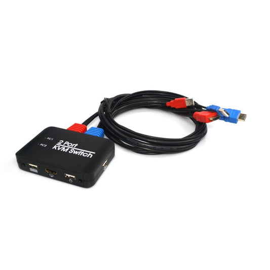 مفتاح KVM بمنفذين USB 2.0 + HDMI