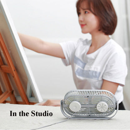 Small Bean Desktop Desktop Double Leaf Usb Mini Fan