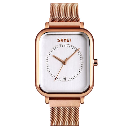 SKMEI 9207 Fashion Creative Simple Watch Men Magnetic Buckle Mesh Belt Steel Belt Couple Quartz Watch