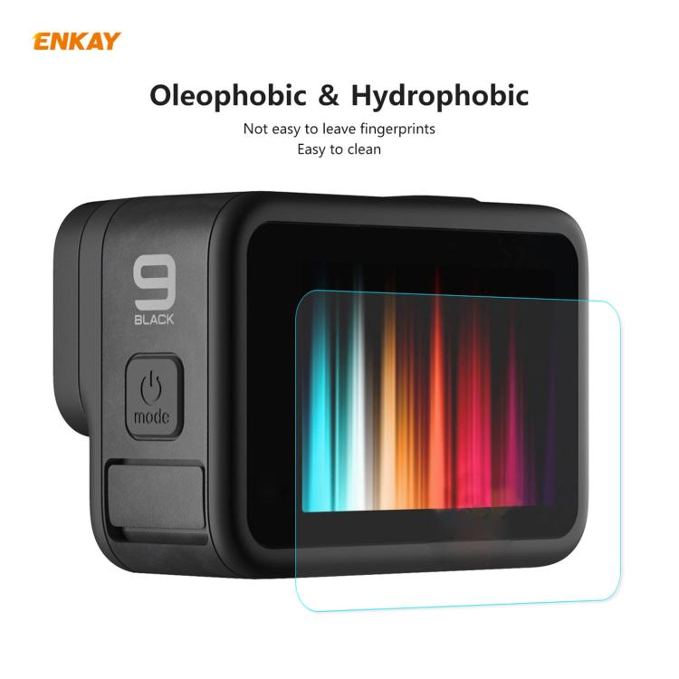 لكاميرا GoPro HERO9 ENKAY Hat-Prince 3 في 1، 0.2 مم، 9H، 2.15D، غشاء زجاجي مقوى لحماية عدسة الكاميرا والشاشة