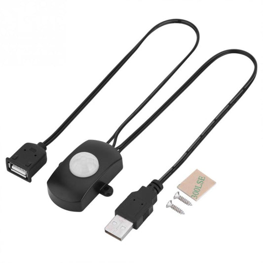 DC 5V/12V/24V USB Body Infrared PIR Motion Sensor Switch Human Motion Sensor Detector Switch For LED Light Strip, Black, White