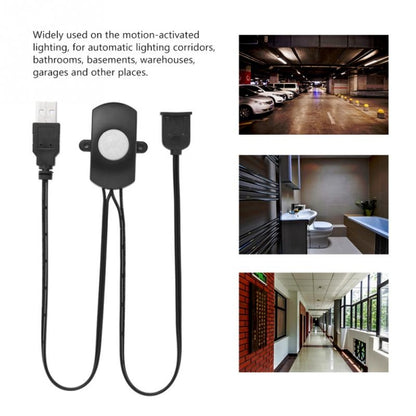 DC 5V/12V/24V USB Body Infrared PIR Motion Sensor Switch Human Motion Sensor Detector Switch For LED Light Strip, Black, White