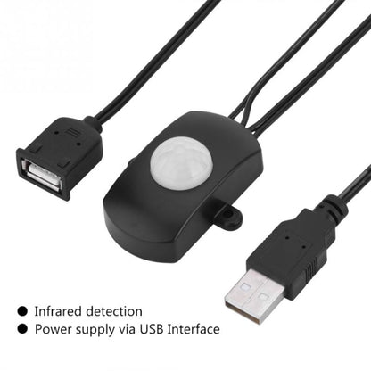 DC 5V/12V/24V USB Body Infrared PIR Motion Sensor Switch Human Motion Sensor Detector Switch For LED Light Strip, Black, White