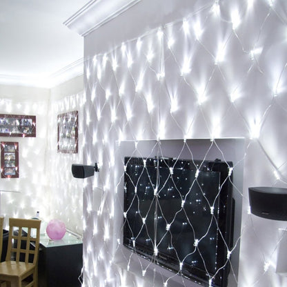 4 × 6 متر 672 مصابيح LED مقاومة للماء لشبكة صيد السمك، سلسلة أضواء ستائرية لحفلات الزفاف والعطلات، مصابيح زينة 220 فولت، قابس الاتحاد الأوروبي