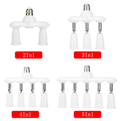 1 to 2/3/4/5 E27 to E27 Socket Distributor Adjustable Converter E27 LED Bulb Holder, 2 in 1, 3 in 1, 4 in 1, 5 in 1