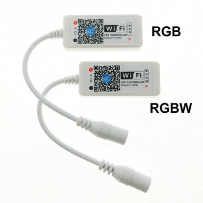 التحكم في الموسيقى ووضع المؤقت عبر الهاتف الذكي، وحدة تحكم LED RGB صغيرة تعمل بالواي فاي، وحدة تحكم RGB، وحدة تحكم RGB IR، وحدة تحكم RGBW IR، وحدة تحكم RGBW