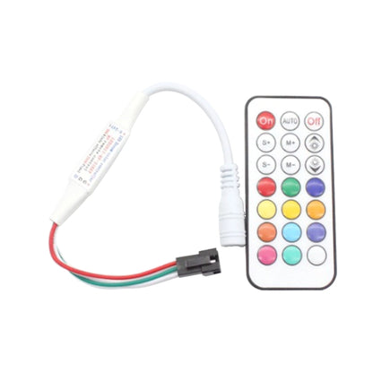 وحدة تحكم RGB LED مع جهاز تحكم عن بعد RF مكون من 21 مفتاحًا لشريط LED WS2812B WS2811