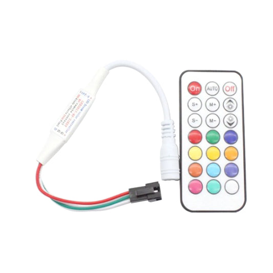 وحدة تحكم RGB LED مع جهاز تحكم عن بعد RF مكون من 21 مفتاحًا لشريط LED WS2812B WS2811