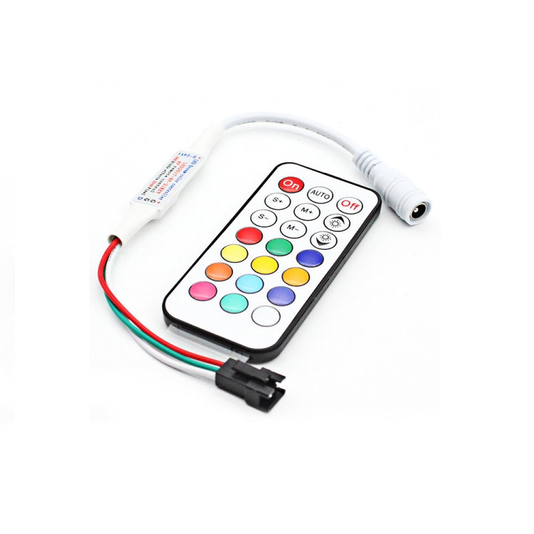 وحدة تحكم RGB LED مع جهاز تحكم عن بعد RF مكون من 21 مفتاحًا لشريط LED WS2812B WS2811