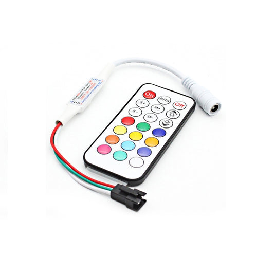 وحدة تحكم RGB LED مع جهاز تحكم عن بعد RF مكون من 21 مفتاحًا لشريط LED WS2812B WS2811