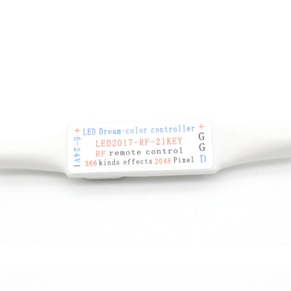 وحدة تحكم RGB LED مع جهاز تحكم عن بعد RF مكون من 21 مفتاحًا لشريط LED WS2812B WS2811