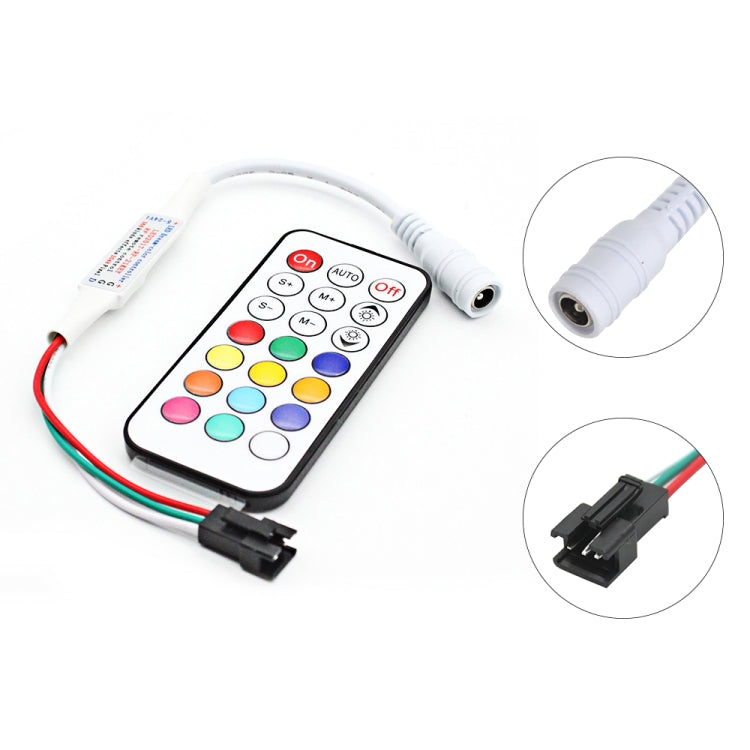 وحدة تحكم RGB LED مع جهاز تحكم عن بعد RF مكون من 21 مفتاحًا لشريط LED WS2812B WS2811