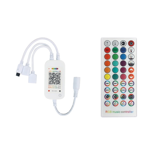 شريط إضاءة LED RGB ذكي مزود بـ 4 دبابيس مزود بتقنية WiFi، مع تحكم صوتي عن بعد، يعمل مع Alexa Echo، 5-24 فولت، وحدة تحكم WiFi مكونة من 40 مفتاحًا، وحدة تحكم WiFi مكونة من 24 مفتاحًا