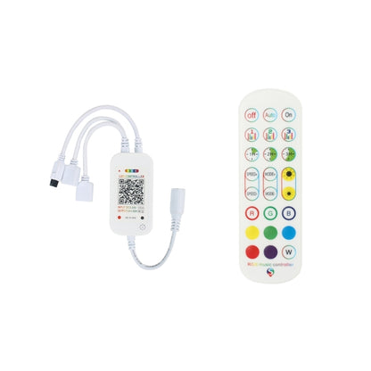 شريط إضاءة LED RGB ذكي مزود بـ 4 دبابيس مزود بتقنية WiFi، مع تحكم صوتي عن بعد، يعمل مع Alexa Echo، 5-24 فولت، وحدة تحكم WiFi مكونة من 40 مفتاحًا، وحدة تحكم WiFi مكونة من 24 مفتاحًا