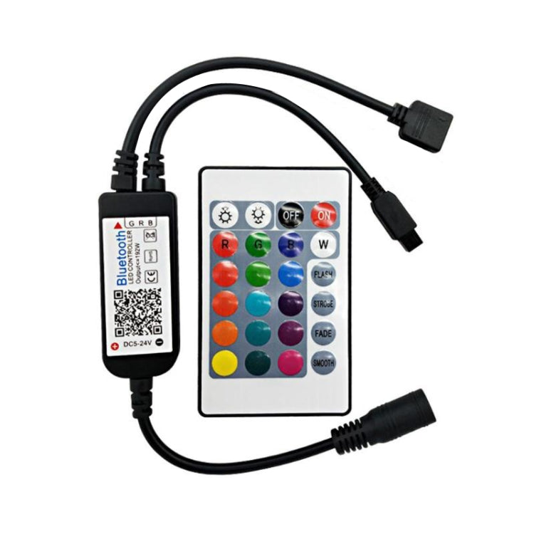 وحدة تحكم LED RGB بتقنية البلوتوث مع 24 مفتاحًا للتحكم بالأشعة تحت الحمراء لشريط LED 5630 5050 3528 2835، تيار مستمر 5-24 فولت