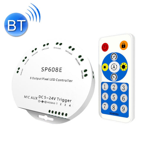 مجموعة وحدة تحكم LED بتقنية البلوتوث SP608E بمخرج إشارة مزدوج للتحكم في تطبيق الهاتف المحمول لشريط LED WS2812B WS2811 1903 1804 بكسل، تيار مستمر 5 فولت ~ 24 فولت